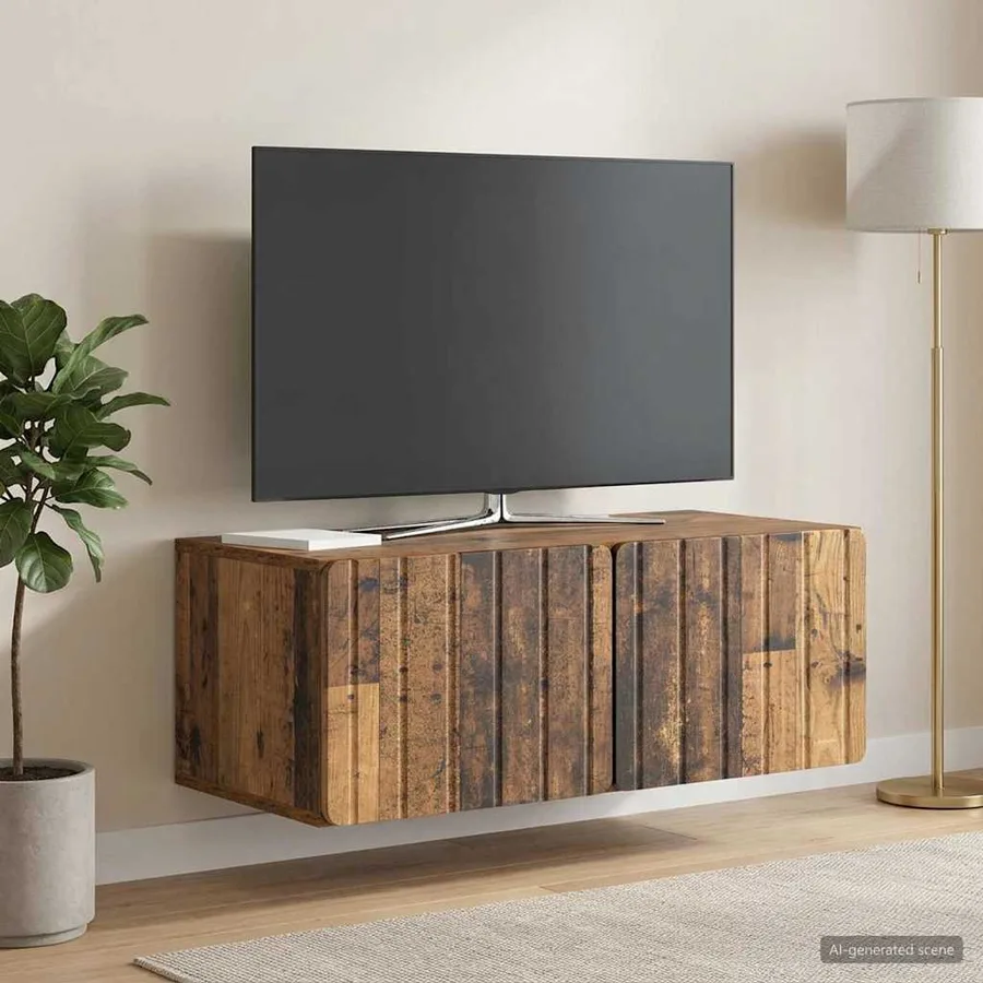 Meuble TV mural 78,5 x 41 x 30 cm Bois ancien Bois d'ingénierie - 4