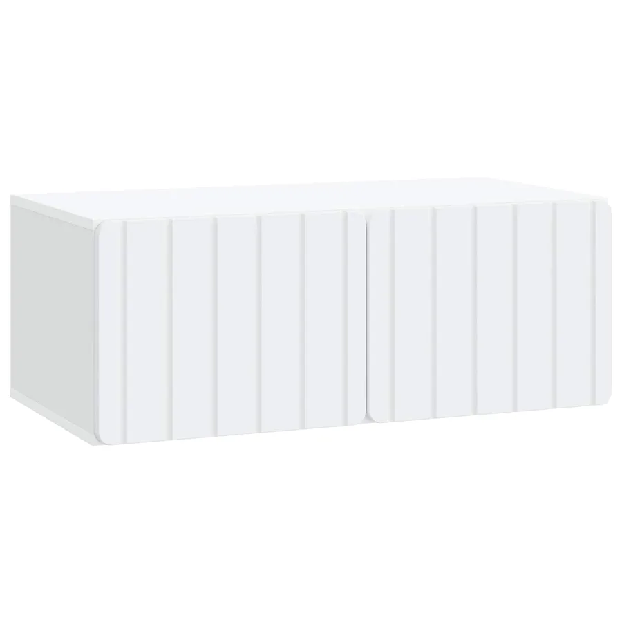 Meuble TV mural 78,5 x 41 x 30 cm Blanc Bois d'ingénierie - 2