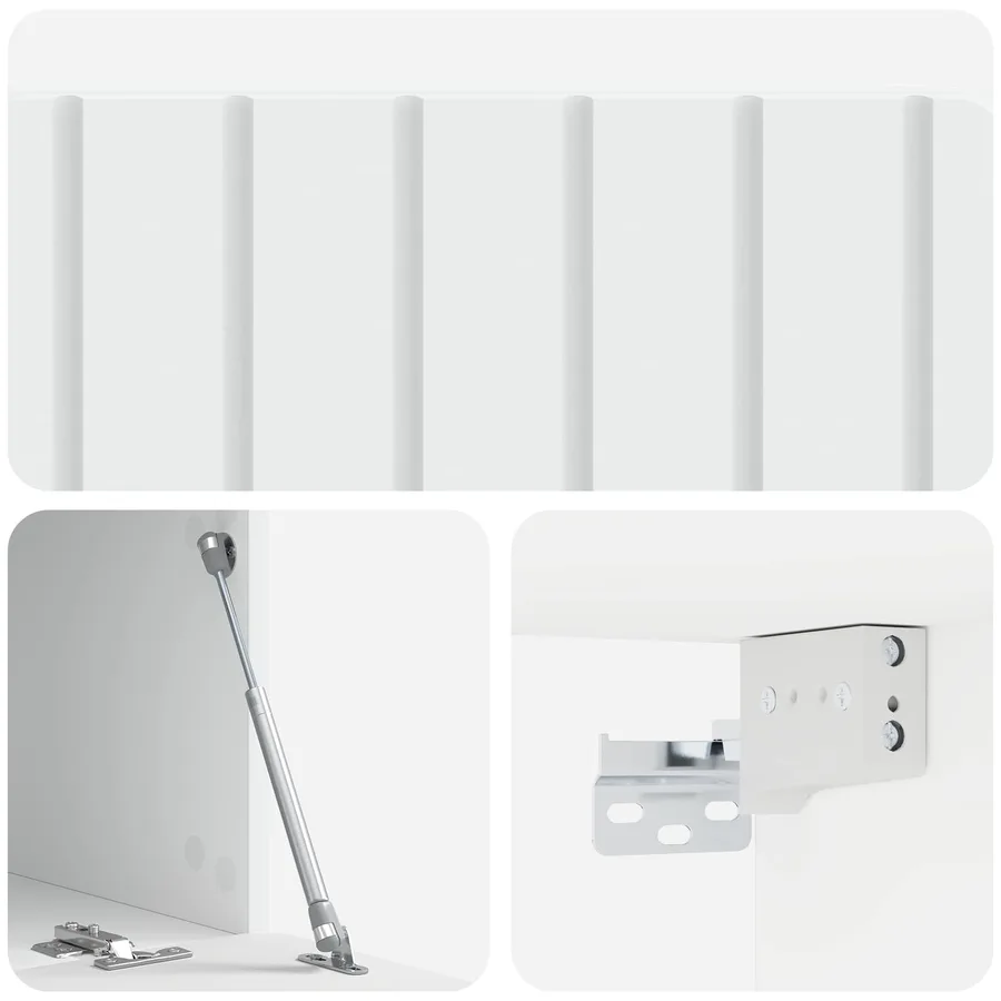 Meuble TV mural 78,5 x 41 x 30 cm Blanc Bois d'ingénierie - 9