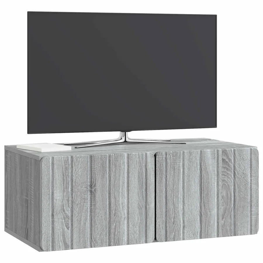 Meuble TV mural 78,5 x 41 x 30 cm Sonoma gris Bois d'ingénierie - 3
