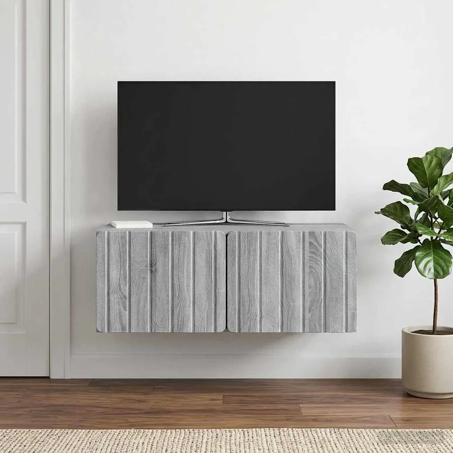Meuble TV mural 78,5 x 41 x 30 cm Sonoma gris Bois d'ingénierie - 4