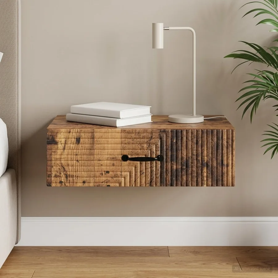 Table d'appoint murale Bois ancien 59 x 34,5 x 17 cm