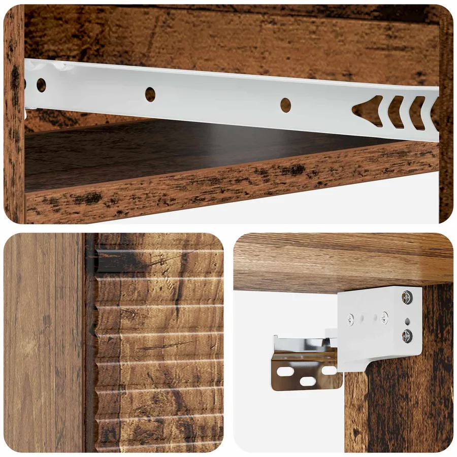 Table d'appoint murale Bois ancien 59 x 34,5 x 17 cm - 8