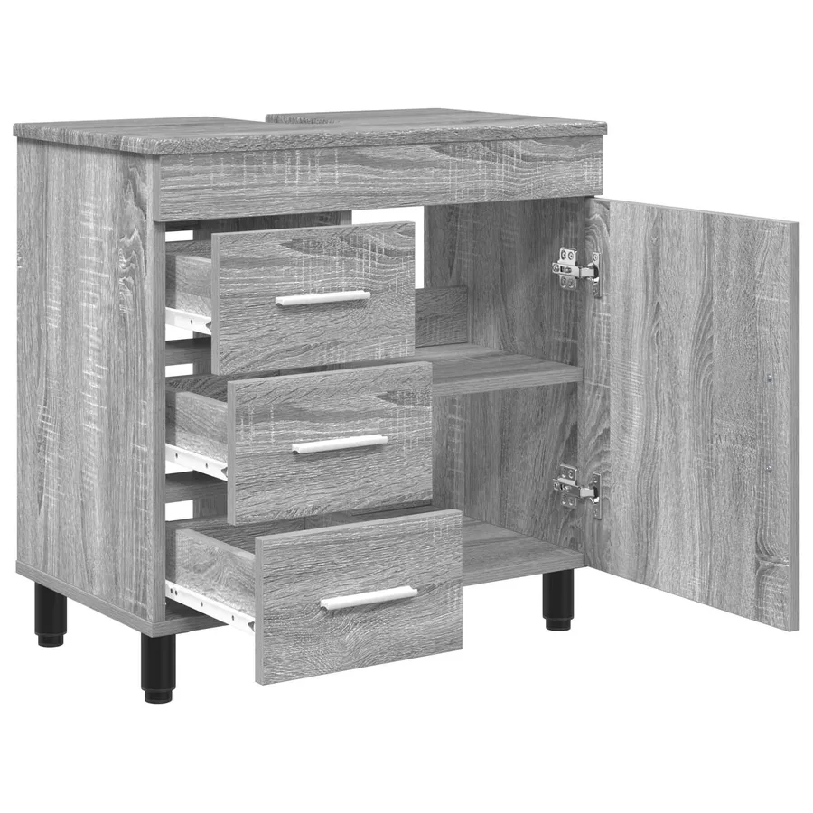 Unité de vanité de salle de bain Sonoma gris 60 x 35 x 60 cm - 4