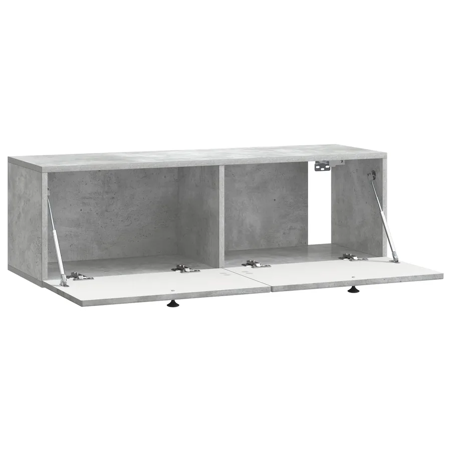 Meuble TV mural Gris béton 98 x 31 x 30 cm Bois d'ingénierie - 5