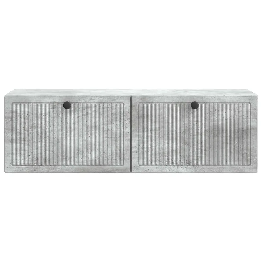 Meuble TV mural Gris béton 98 x 31 x 30 cm Bois d'ingénierie - 6