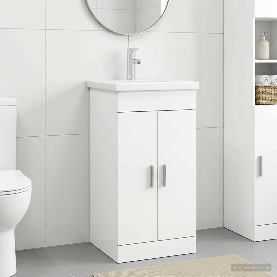 Meuble de salle de bain avec évier Blanc 42 x 40 x 84,5 cm