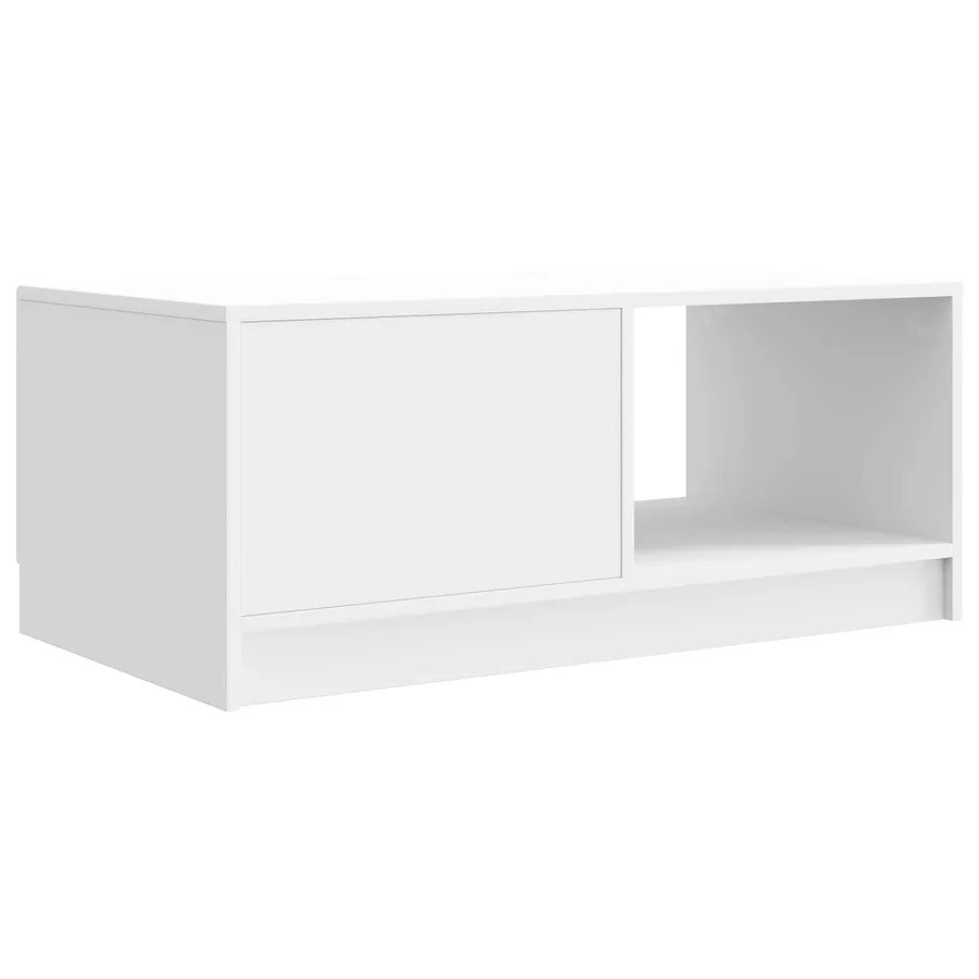 Table basse Blanc brillant 90 x 50 x 37 cm Bois d'ingénierie - 7