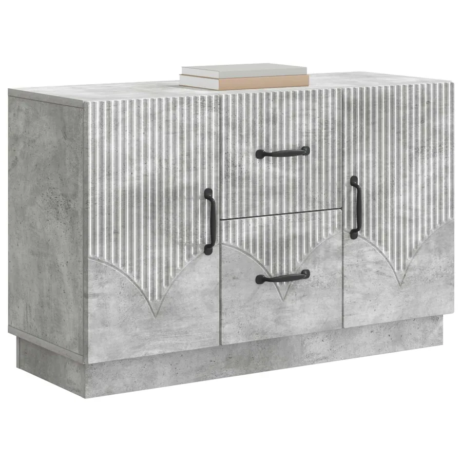 Buffet Gris béton 89 x 34,5 x 57 cm Bois d'ingénierie - 3
