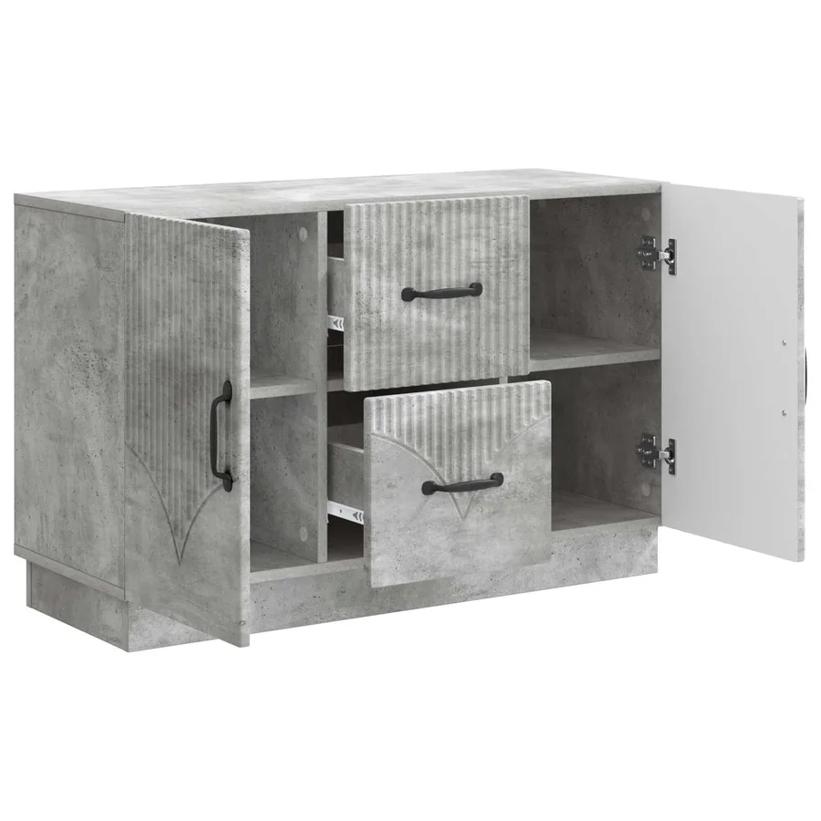 Buffet Gris béton 89 x 34,5 x 57 cm Bois d'ingénierie - 5
