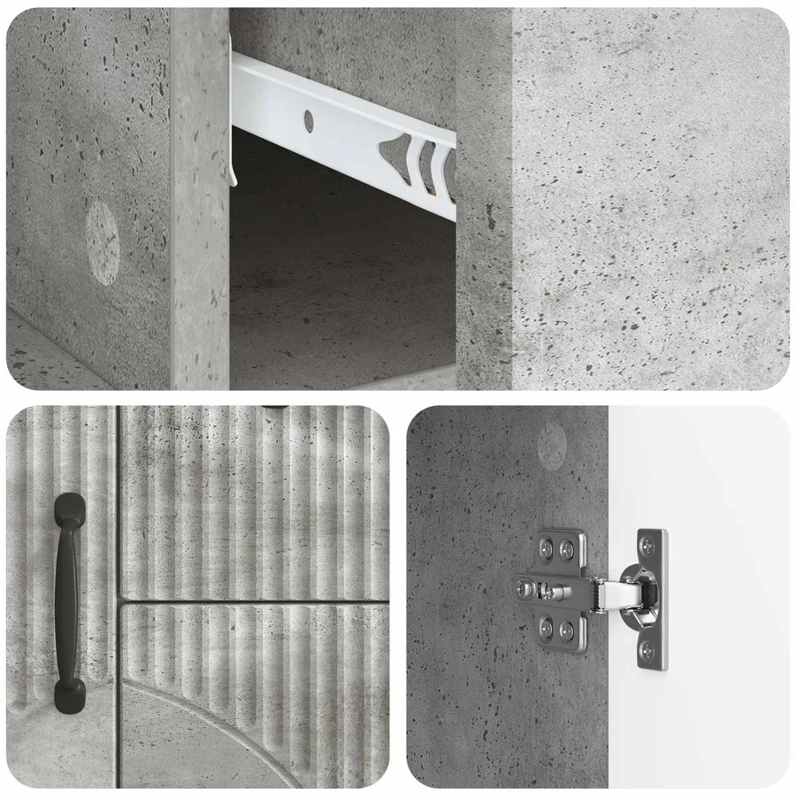 Buffet Gris béton 89 x 34,5 x 57 cm Bois d'ingénierie - 9