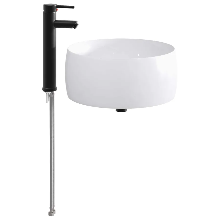 Lavabo de salle de bains Noir Mat 38,5 x 38,5 x 16 cm métal - 2