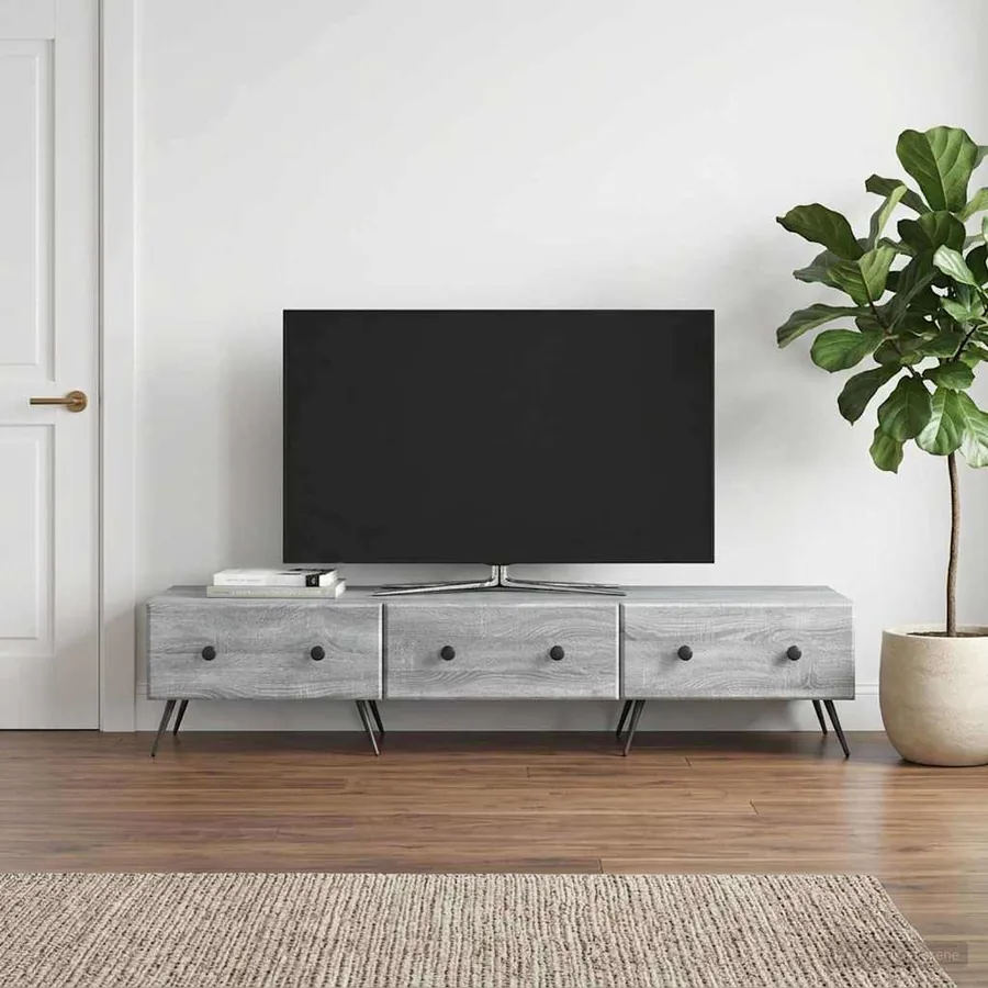 Meuble TV Sonoma gris 147 x 34,5 x 30 cm Bois d'ingénierie