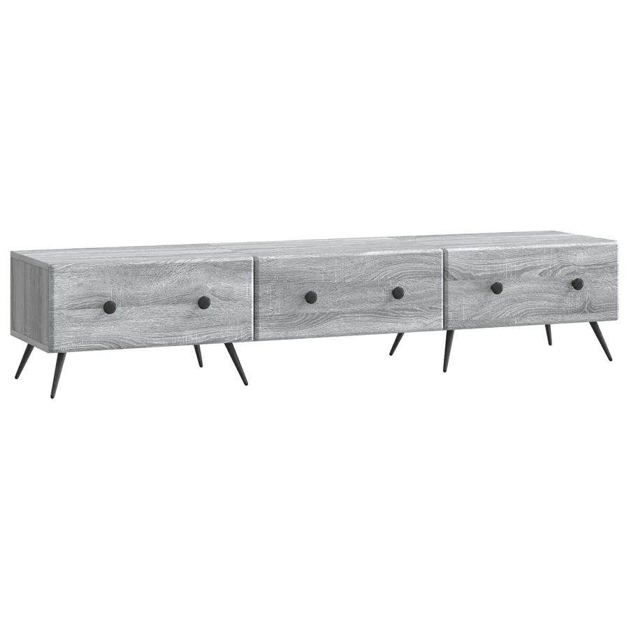 Meuble TV Sonoma gris 147 x 34,5 x 30 cm Bois d'ingénierie - 2
