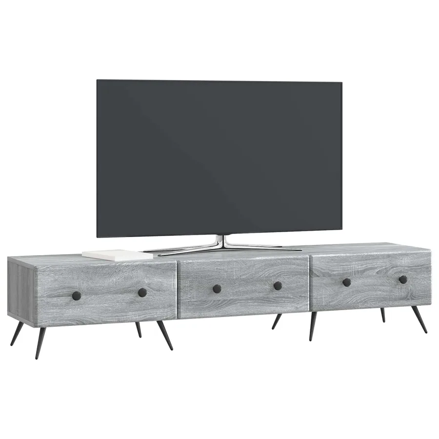 Meuble TV Sonoma gris 147 x 34,5 x 30 cm Bois d'ingénierie - 3