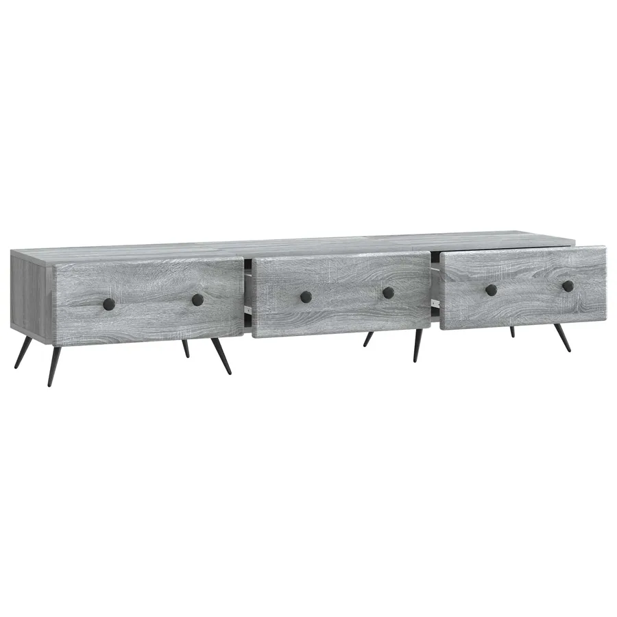 Meuble TV Sonoma gris 147 x 34,5 x 30 cm Bois d'ingénierie - 5