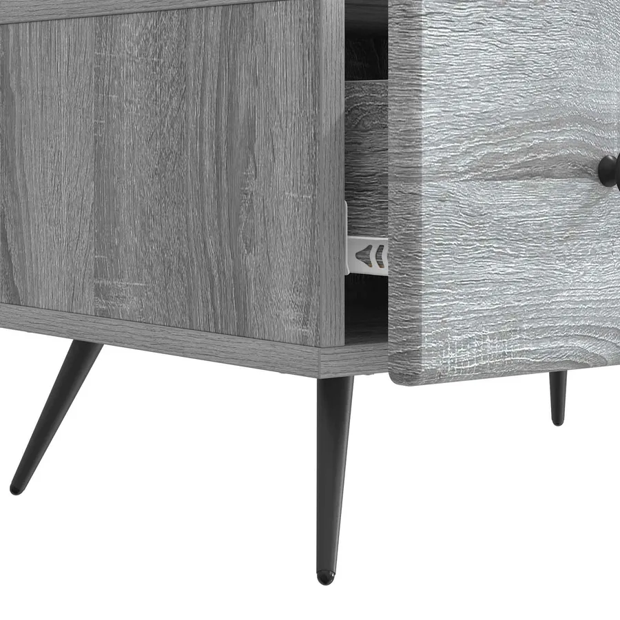 Meuble TV Sonoma gris 147 x 34,5 x 30 cm Bois d'ingénierie - 9