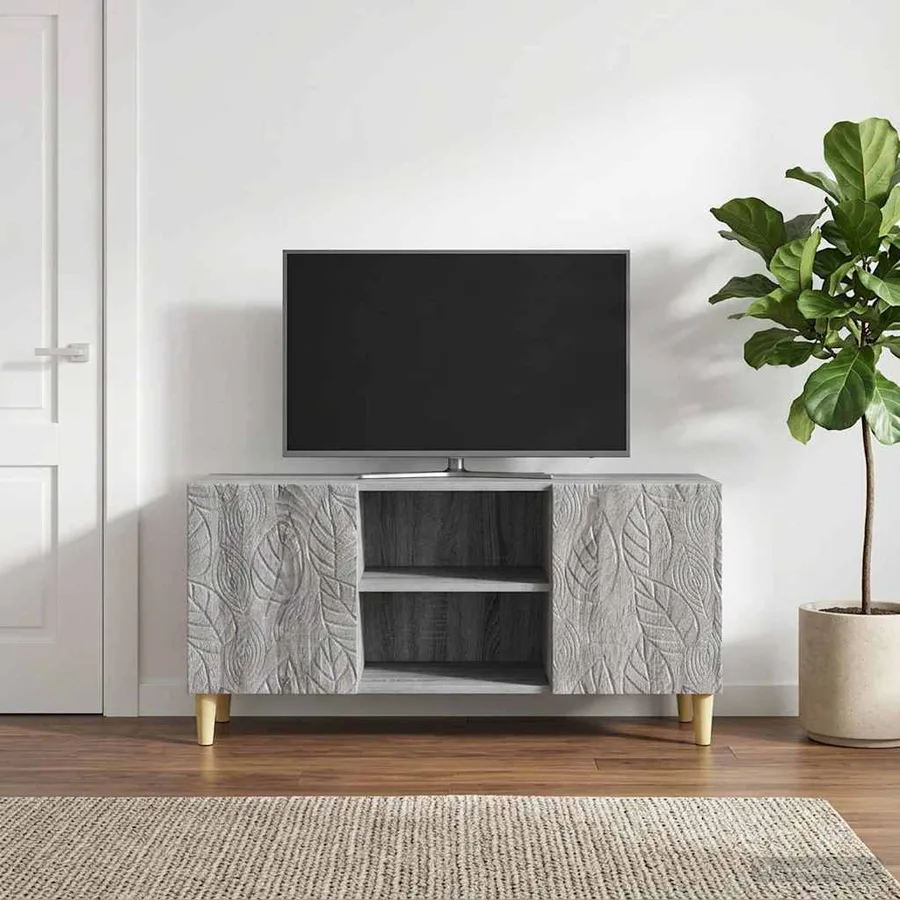 Meuble TV 102 x 34,5 x 50 cm Sonoma gris Bois d'ingénierie - 3