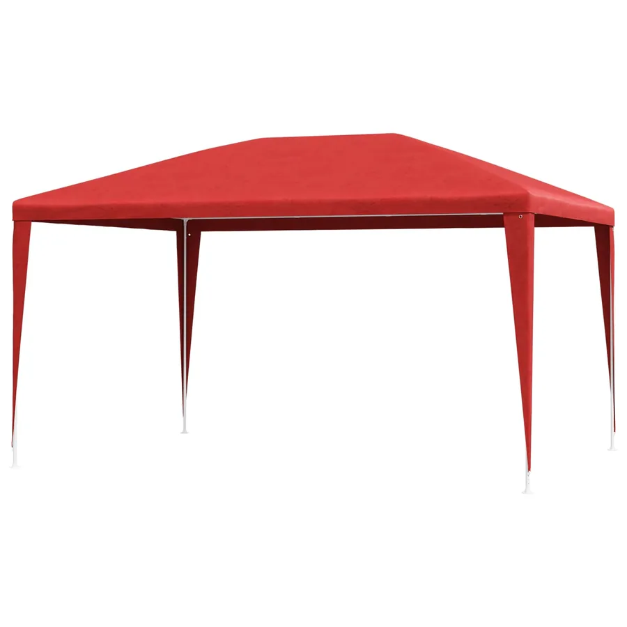 Tente de fête 400 x 300 x 255 cm Rouge PE et acier
