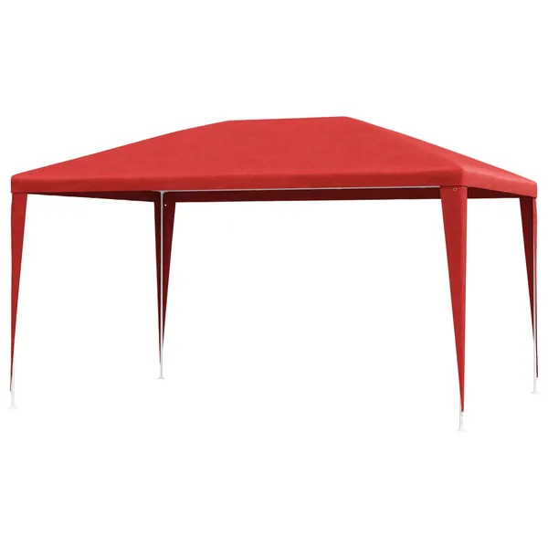 Tente de fête 400 x 300 x 255 cm Rouge PE et acier