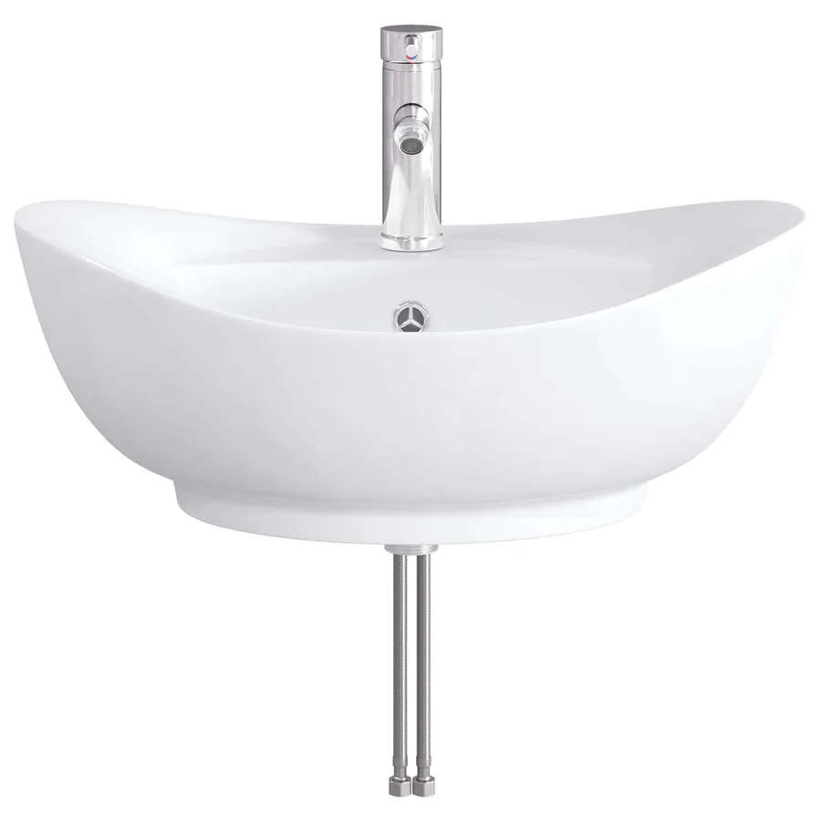 Lavabo de salle de bains Chrome 59 x 35 x 21 cm métal - 4