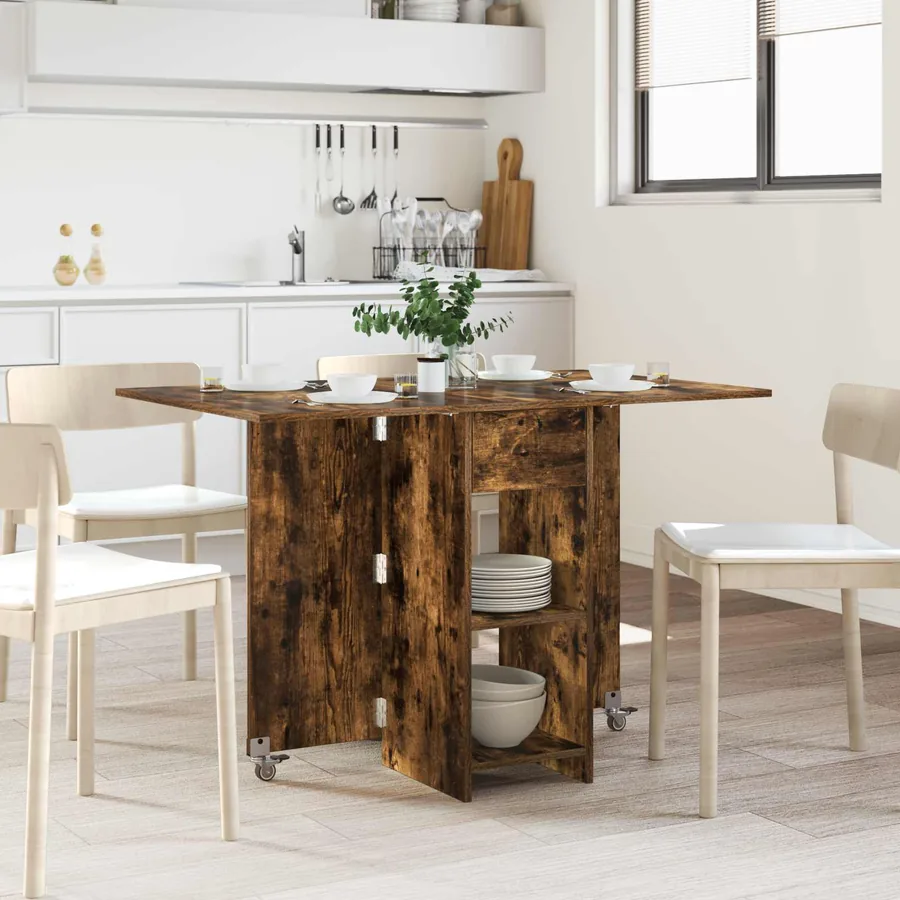 Table à dîner 115 x 70 x 75 cm Bois d'ingénierie Chêne fumé
