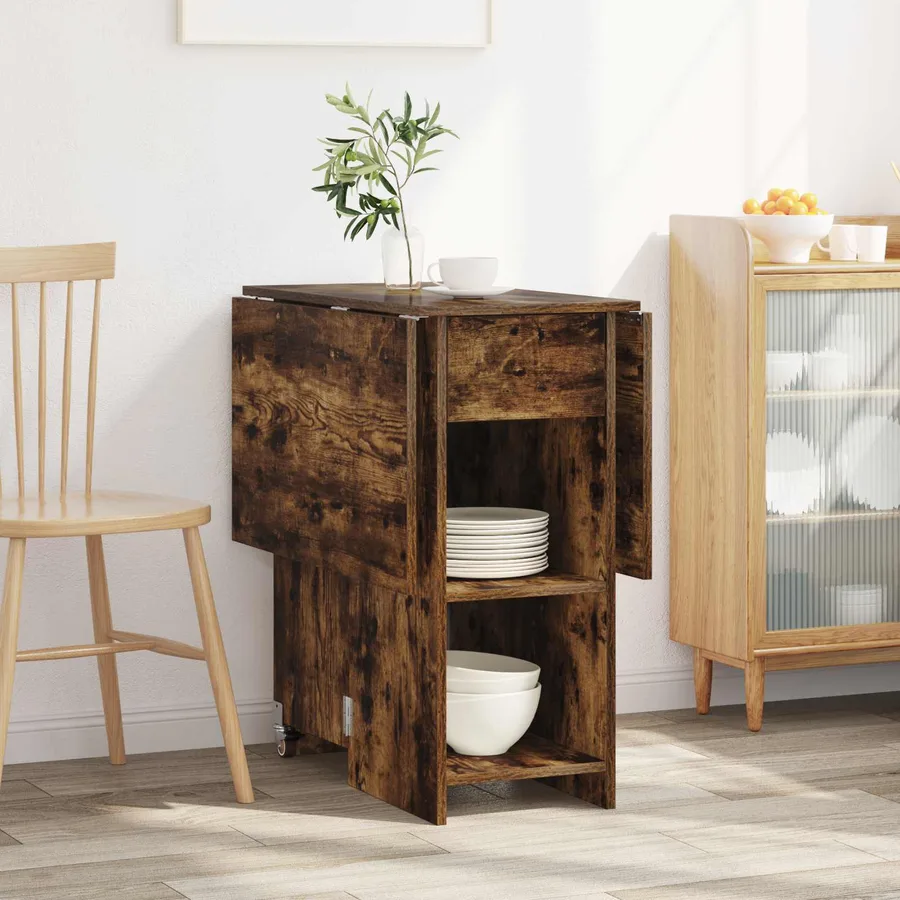 Table à dîner 115 x 70 x 75 cm Bois d'ingénierie Chêne fumé - 4
