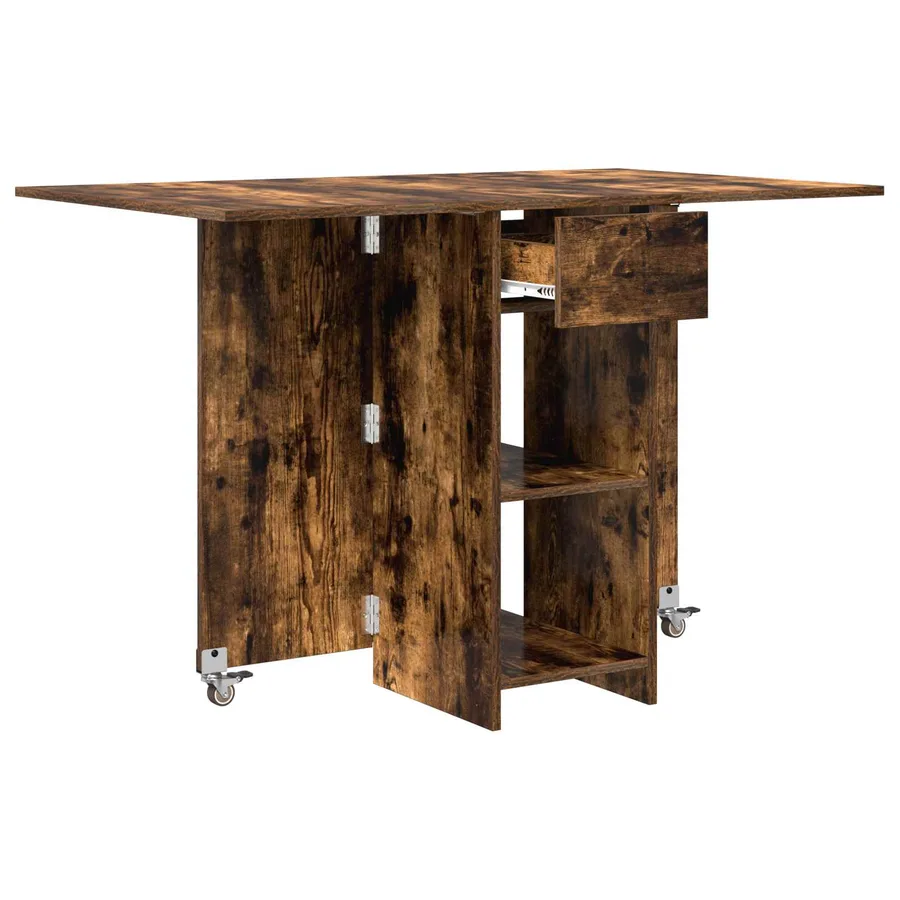 Table à dîner 115 x 70 x 75 cm Bois d'ingénierie Chêne fumé - 5