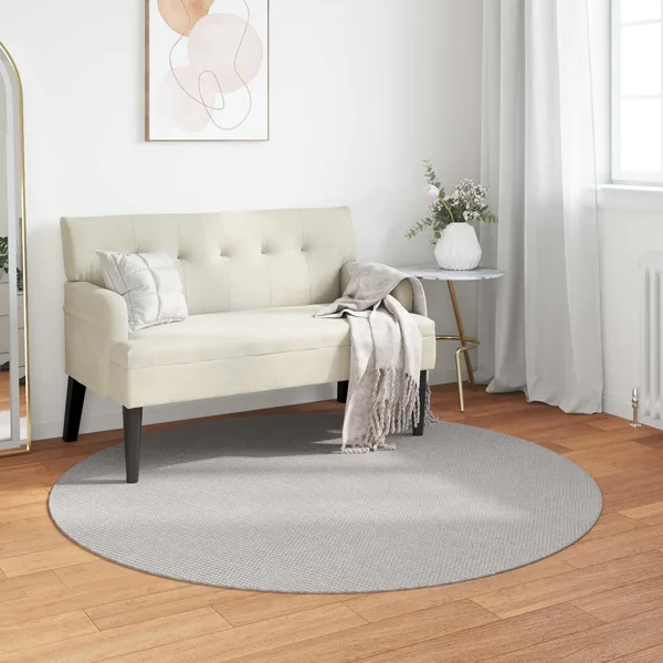 Tapis de surface Rond LUGO Crème et gris Ø 200 CM Polyester