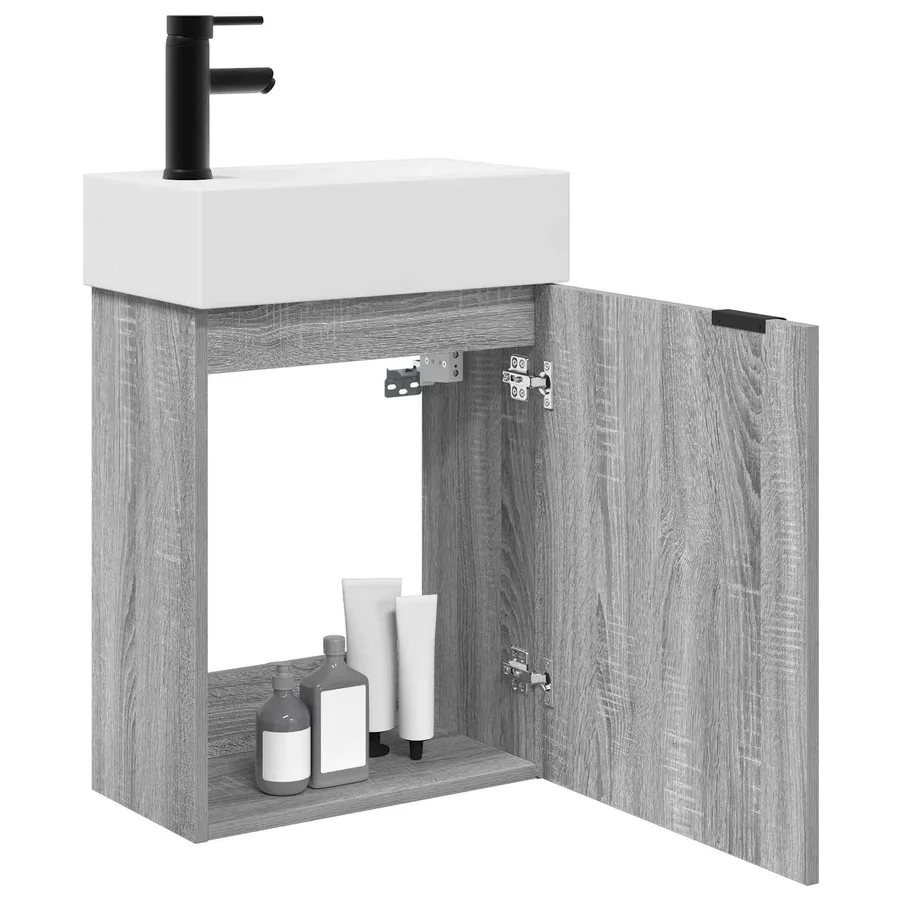 Meuble de salle de bain avec robinet Sonoma gris - 3