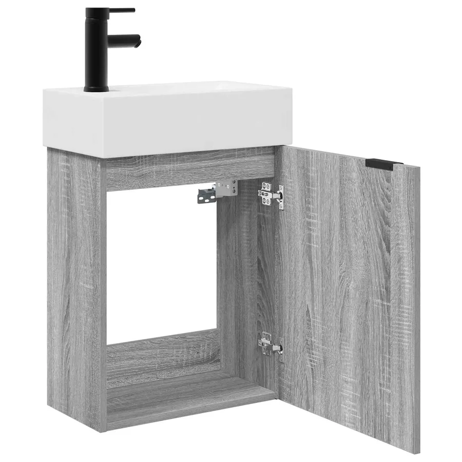 Meuble de salle de bain avec robinet Sonoma gris - 4