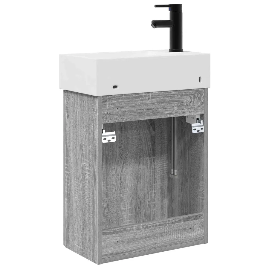 Meuble de salle de bain avec robinet Sonoma gris - 7