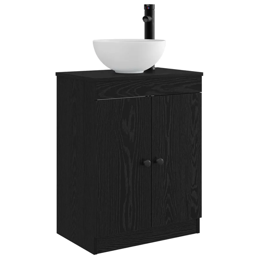 Meuble de salle de bain avec évier Noir 54 x 35 x 83 cm - 2
