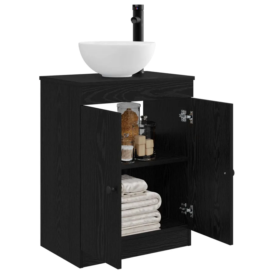 Meuble de salle de bain avec évier Noir 54 x 35 x 83 cm - 3