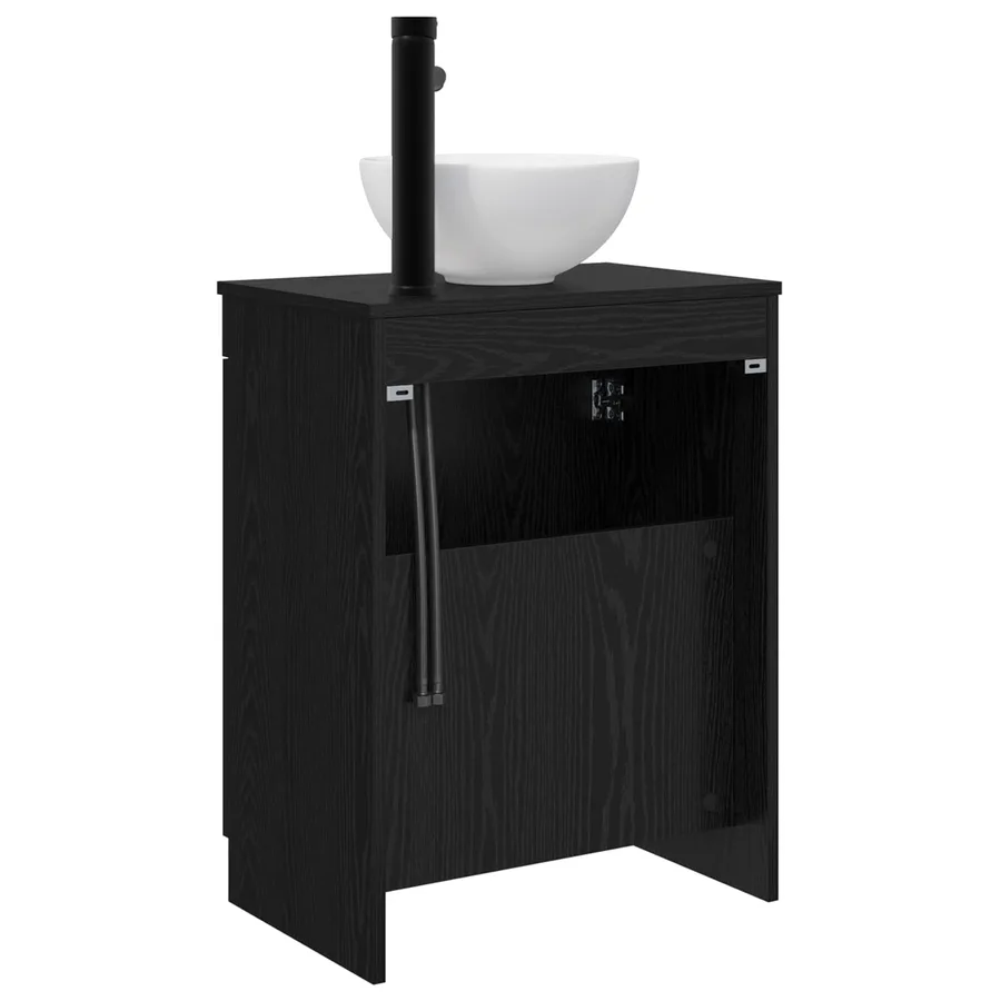 Meuble de salle de bain avec évier Noir 54 x 35 x 83 cm - 6