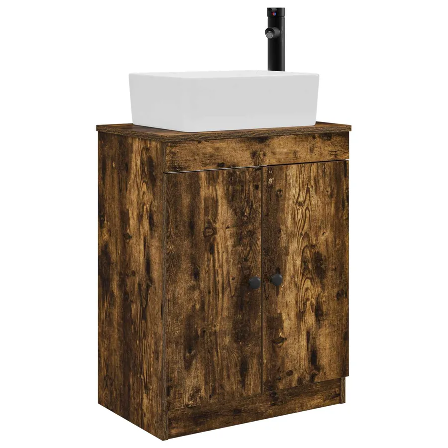 Meuble de salle de bain avec évier Chêne fumé 54 x 35 x 83 cm - 2