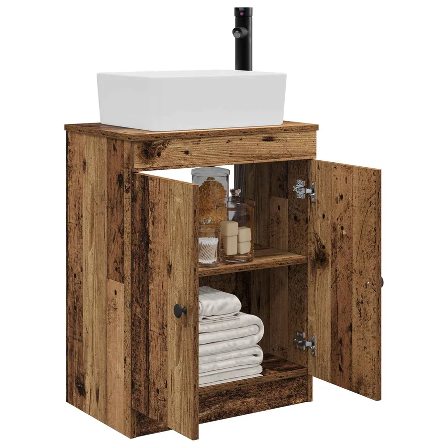 Meuble de salle de bain avec évier Bois ancien 54 x 35 x 83 cm - 3