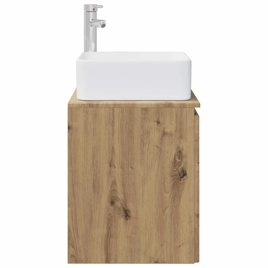 Vanité de lavabo mural Chêne artisanal 53 x 35 x 63 cm - 4