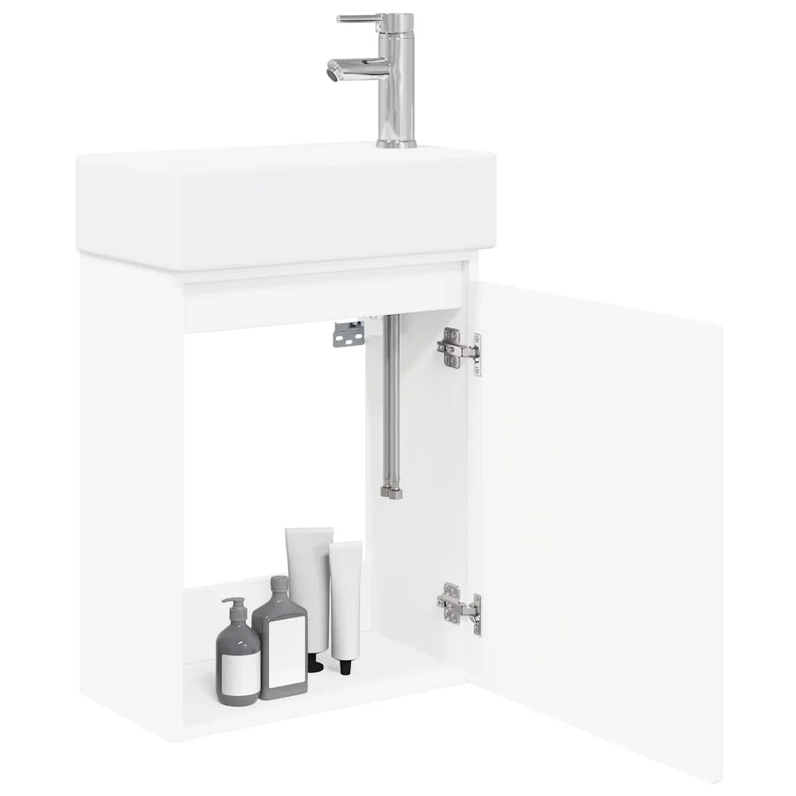 Meuble de salle de bain avec robinet Blanc 45,5 x 22,5 x 84 cm - 3
