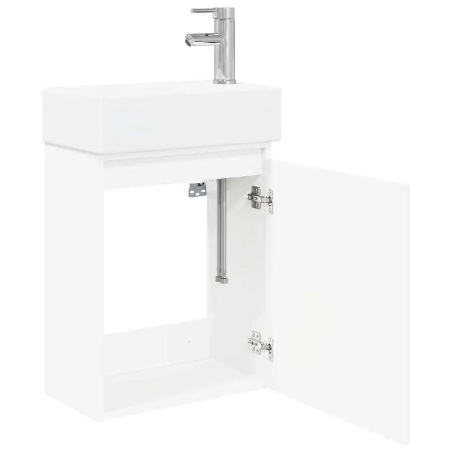 Meuble de salle de bain avec robinet Blanc 45,5 x 22,5 x 84 cm - 4