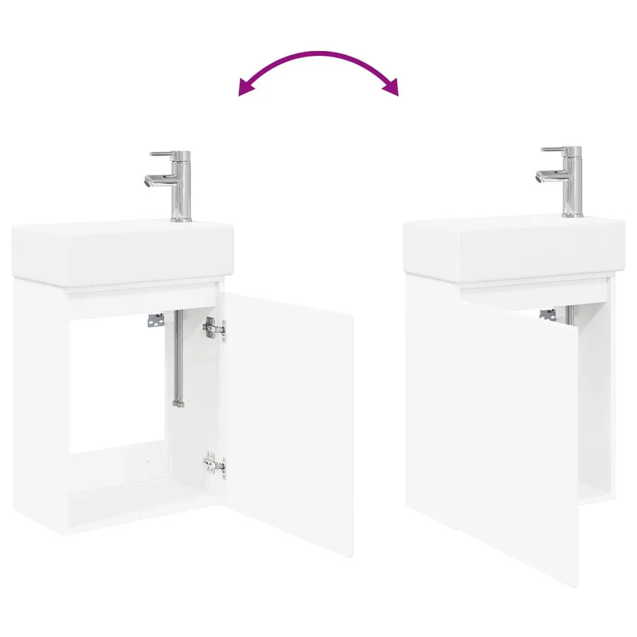 Meuble de salle de bain avec robinet Blanc 45,5 x 22,5 x 84 cm - 9