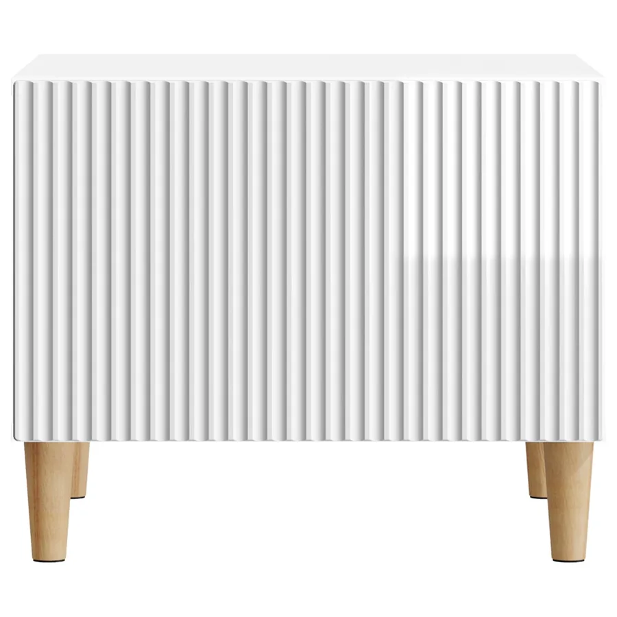 Table basse Blanc brillant 49 x 50 x 40 cm Bois d'ingénierie - 5