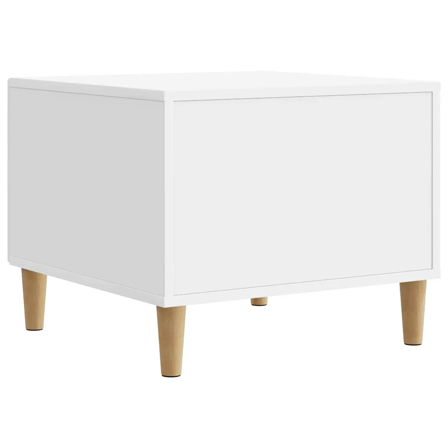 Table basse Blanc brillant 49 x 50 x 40 cm Bois d'ingénierie - 7