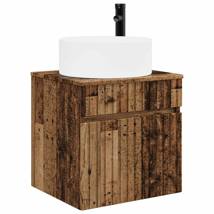 Meuble de lavabo mural Bois ancien 49 x 44,5 x 65,5 cm - 2
