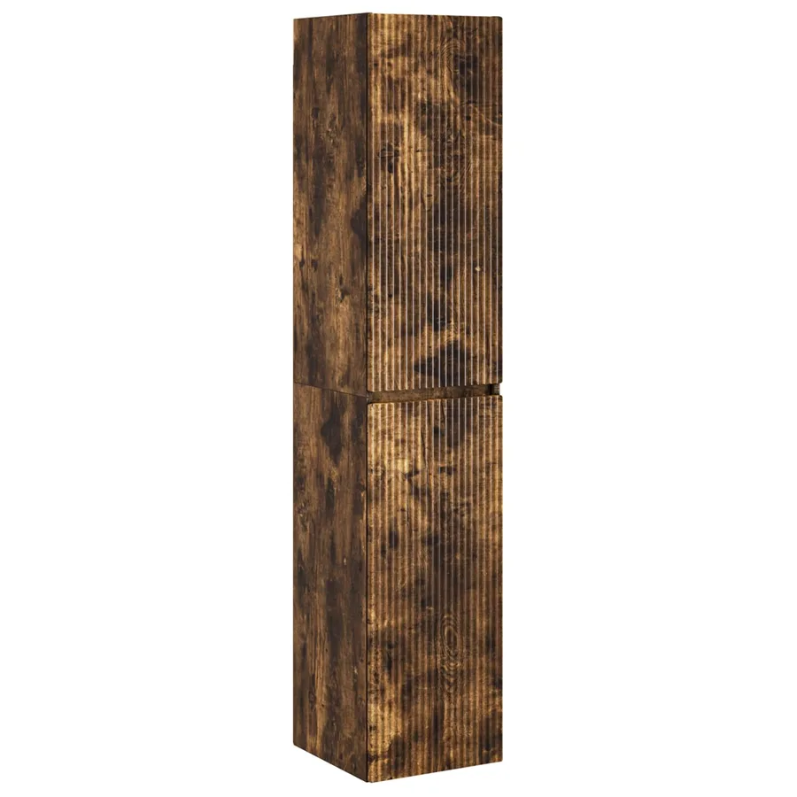 Cabinet de Salle de Bain Mural Chêne fumé 33 x 34,5 x 160 cm - 2