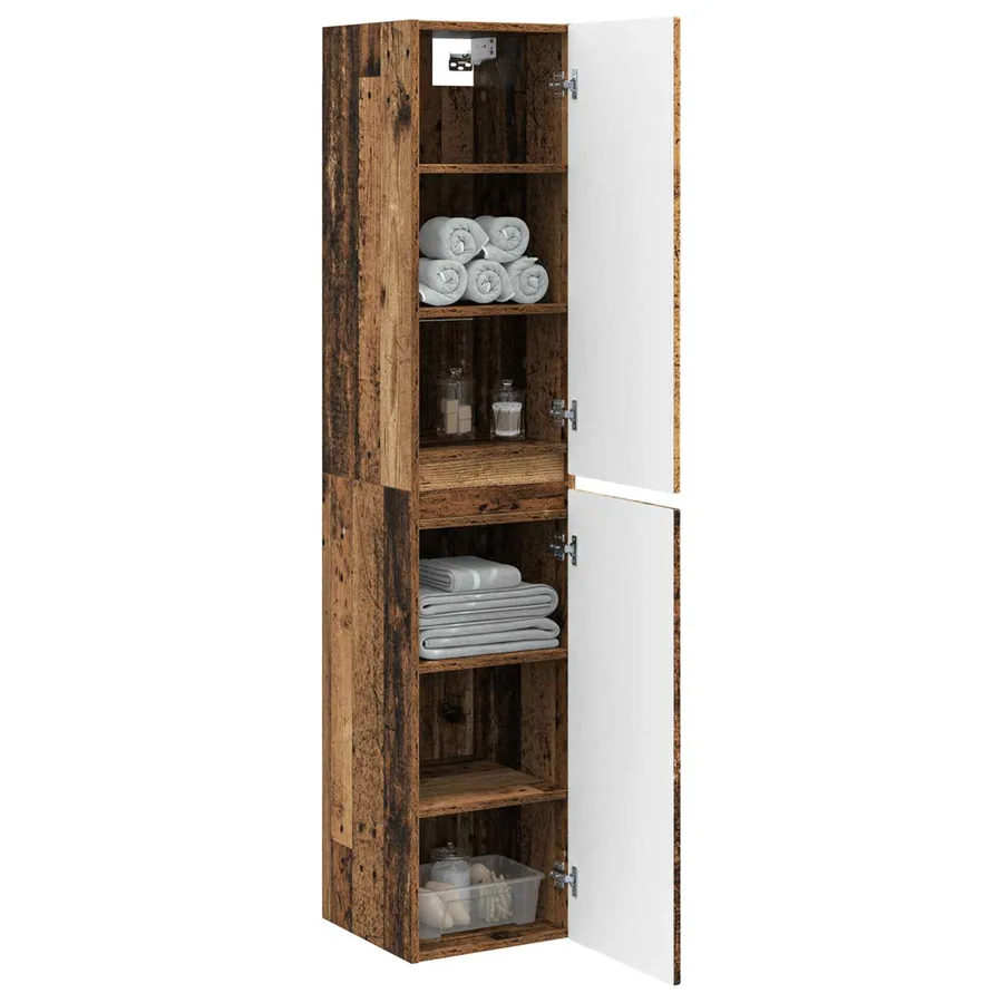 Cabinet de Salle de Bain Mural Bois ancien 33 x 34,5 x 160 cm - 3