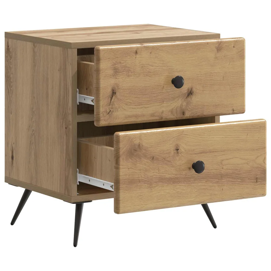 Cabinet de chevet 2 pc Chêne artisanal 43 x 34,5 x 47,5 cm - 6