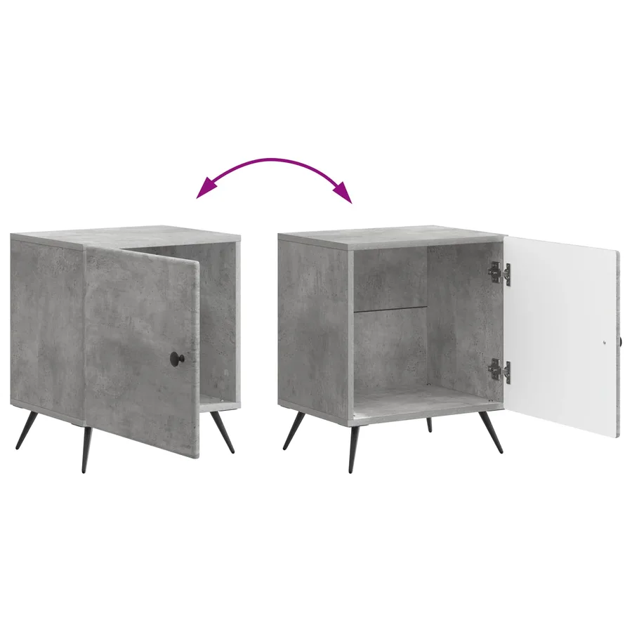 Cabinet de chevet Gris béton 43 x 34,5 x 50 cm - 8