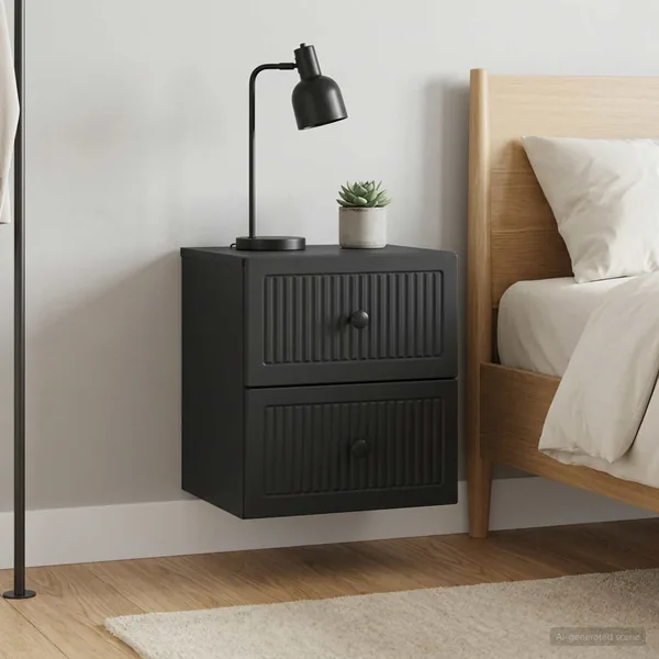 Cabinet de chevet mural 2 pcs Noir 33 x 34,5 x 40 cm