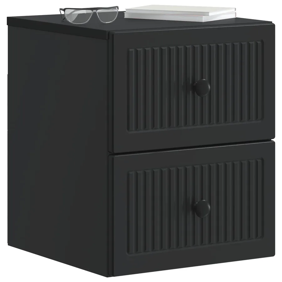 Cabinet de chevet mural 2 pcs Noir 33 x 34,5 x 40 cm - 3